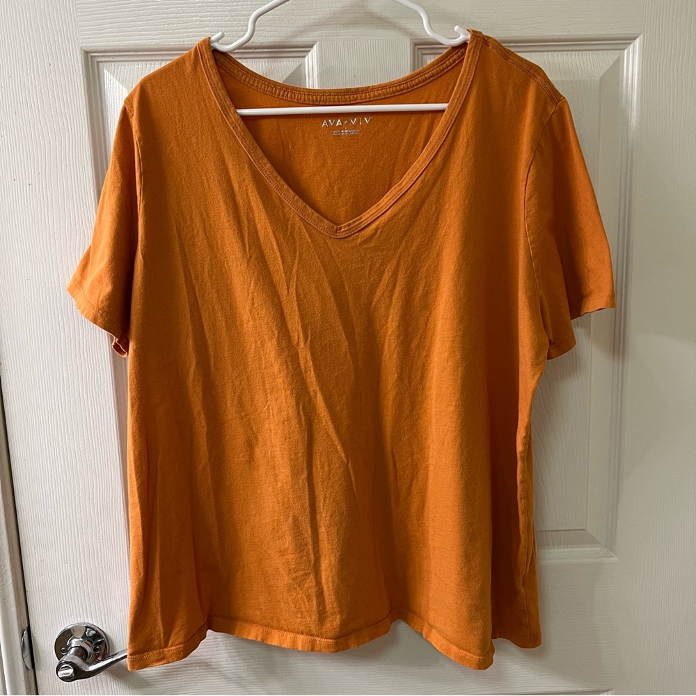 Ava & Viv T-Shirt Orange Women’s 1X